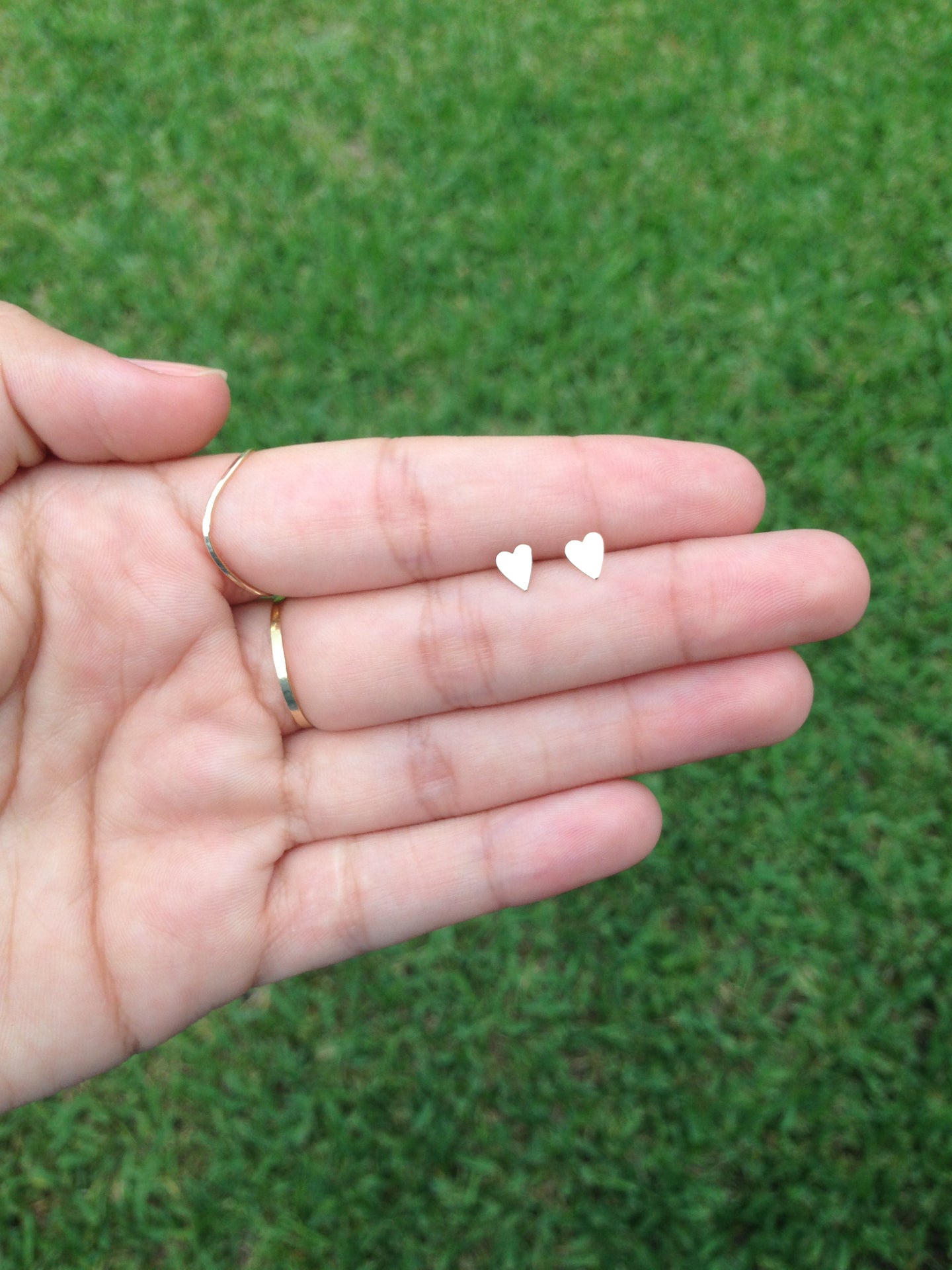 14K Solid Gold Heart Stud Earrings | Small or Tiny Heart Studs